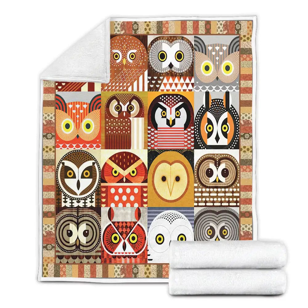 Cutiest Owls Fleece Blanket Gift For Mothers Day Fathers Day