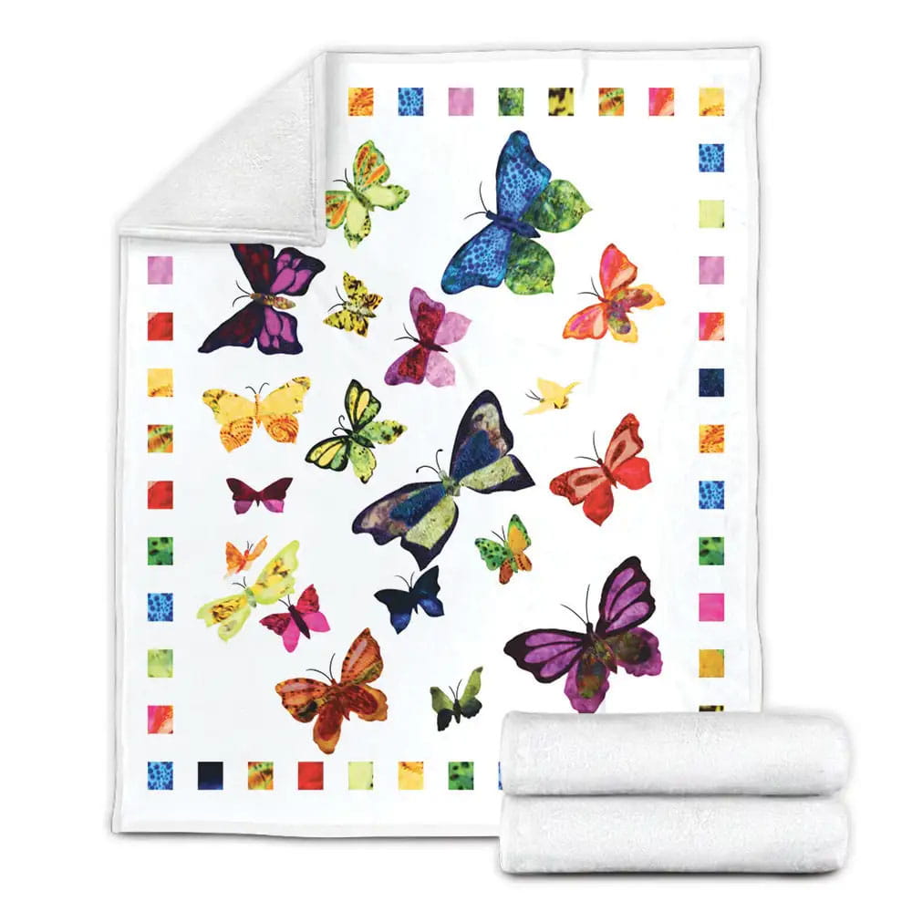 Colorful Butterfly Fleece Blanket Perfect 