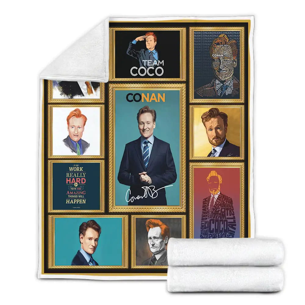 Conan OBrien Fleece Blanket Gift For Wife Husband Besties