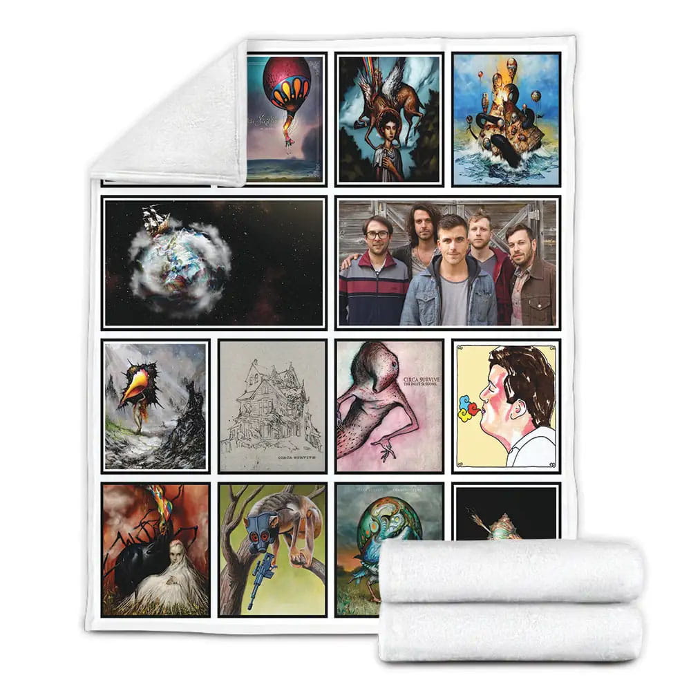 Circa Survive Album Covers Fleece Blanket Gift For Wife Husband Besties