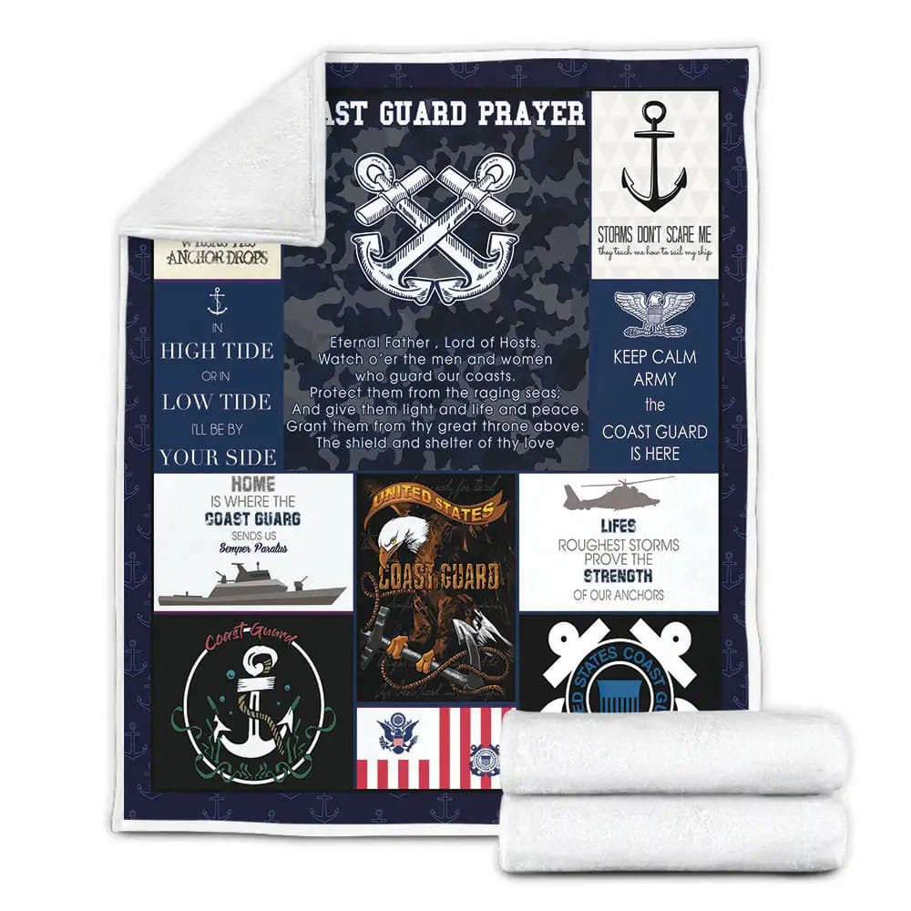 Coast Guard Proud Fleece Blanket Gift For Wife Husband Besties