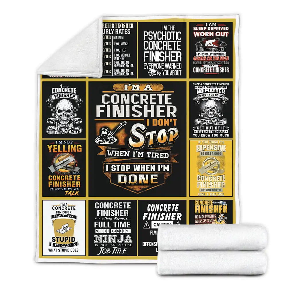 Concrete Finisher Fleece Blanket Perfect 