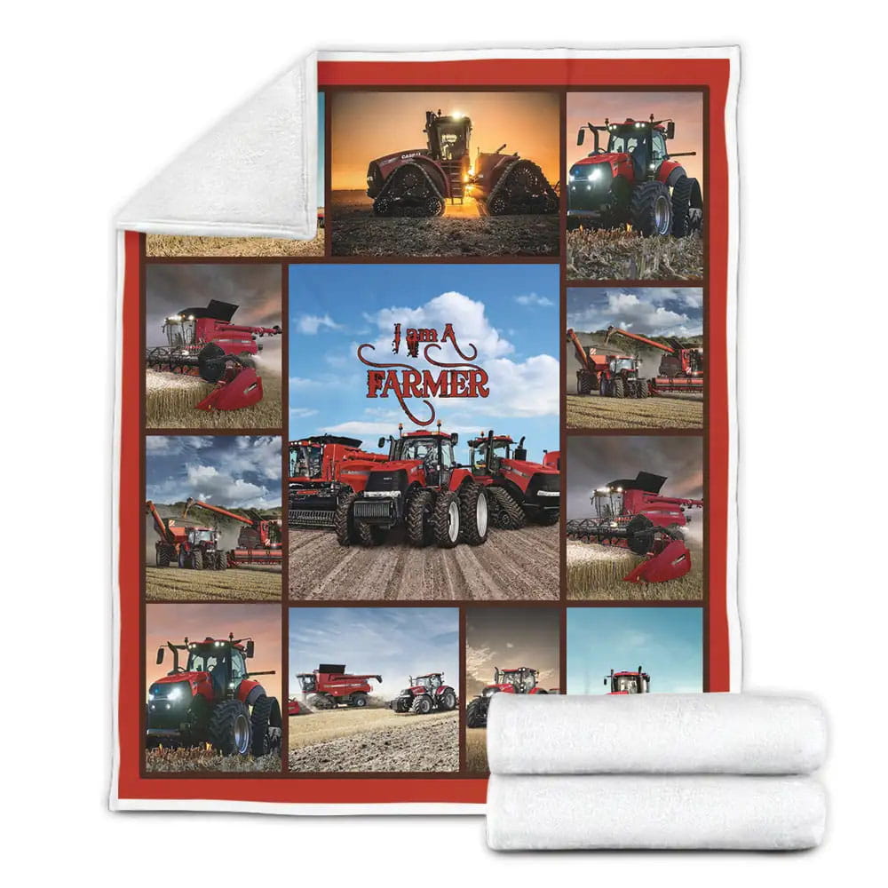 Case Ih Tractor Collection Fleece Blanket Gift For Birthday Halloween Christmas