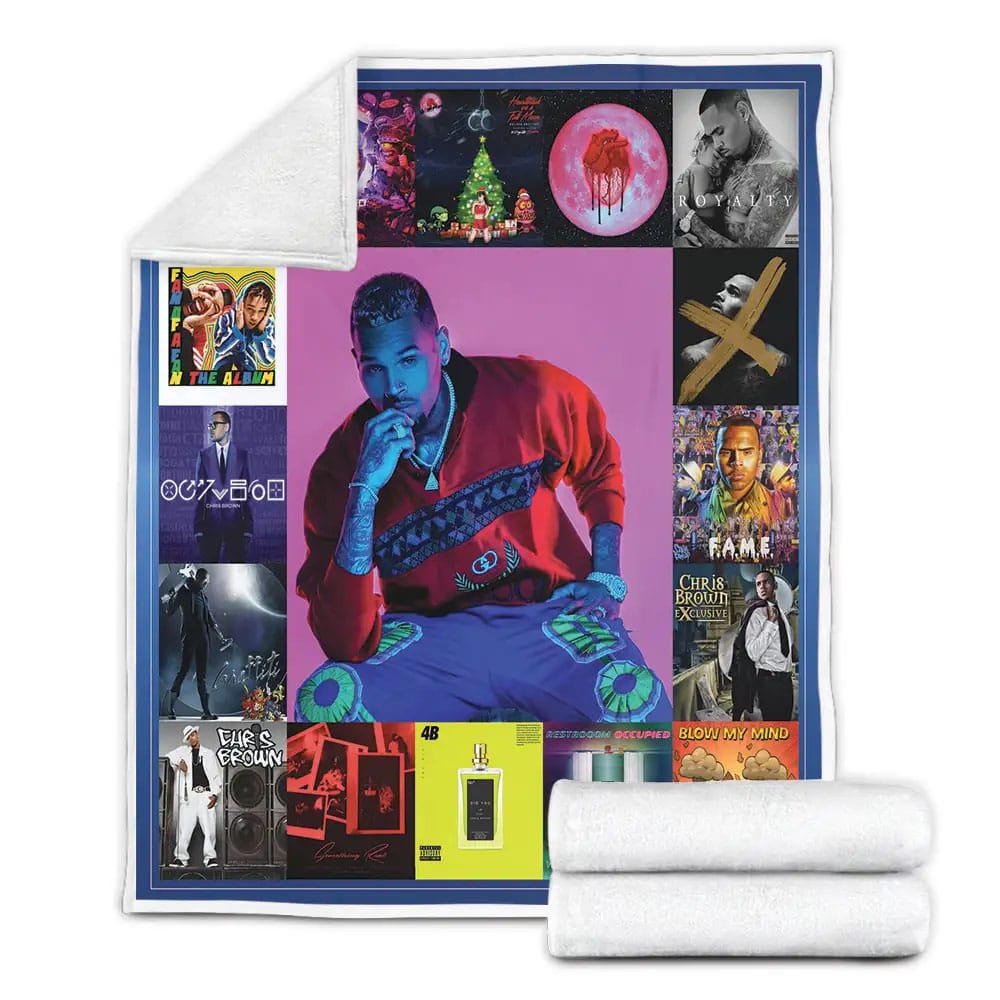Chris Brown Fleece Blanket Gift For Mothers Day Fathers Day