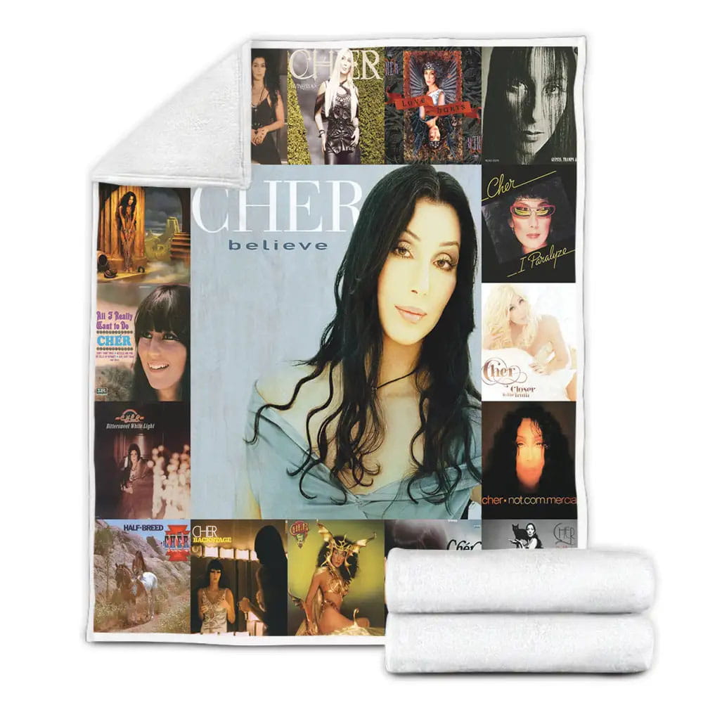 Cher Albums Fleece Blanket Gift For Mothers Day Fathers Day