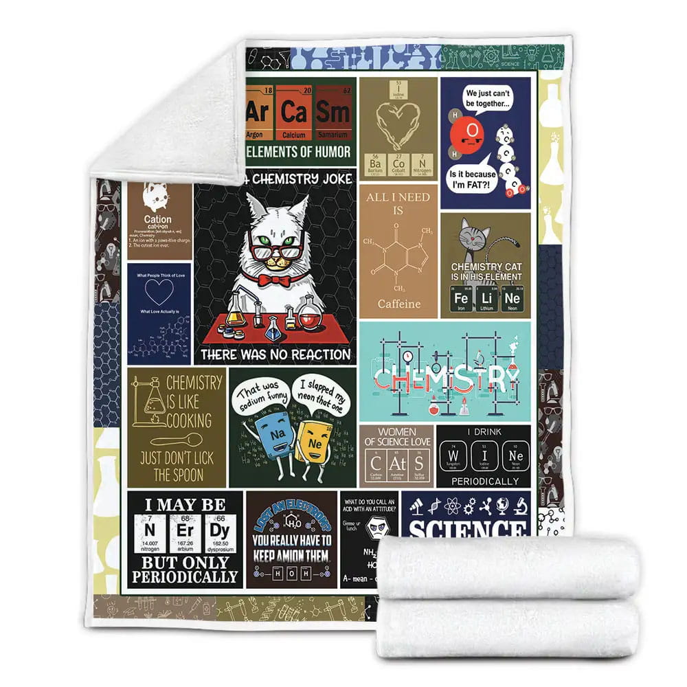 Chemistry Art Chemistry Is Like Cooking Fleece Blanket Gift For Mothers Day Fathers Day