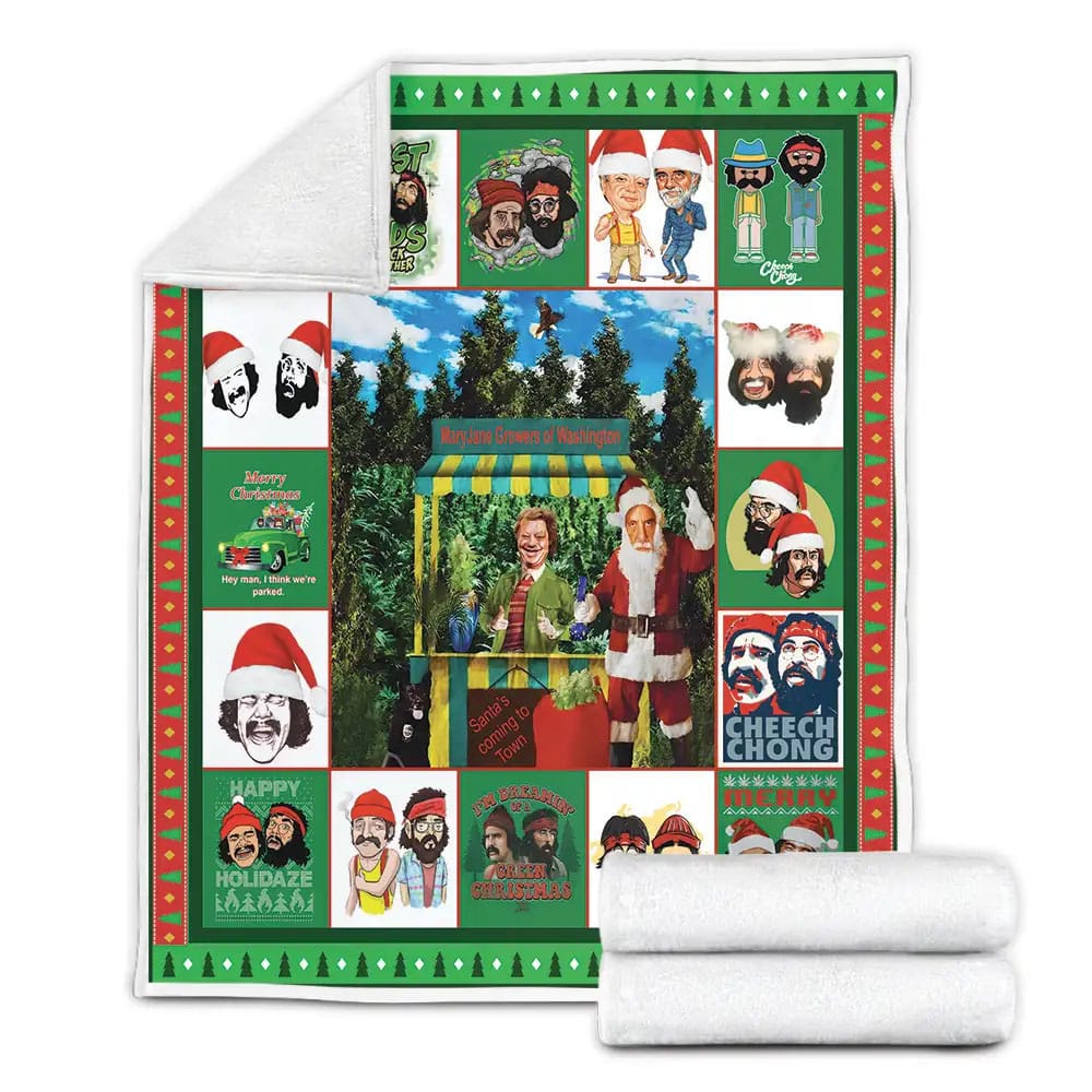 Cheech And Chong Xmas Fleece Blanket Perfect 