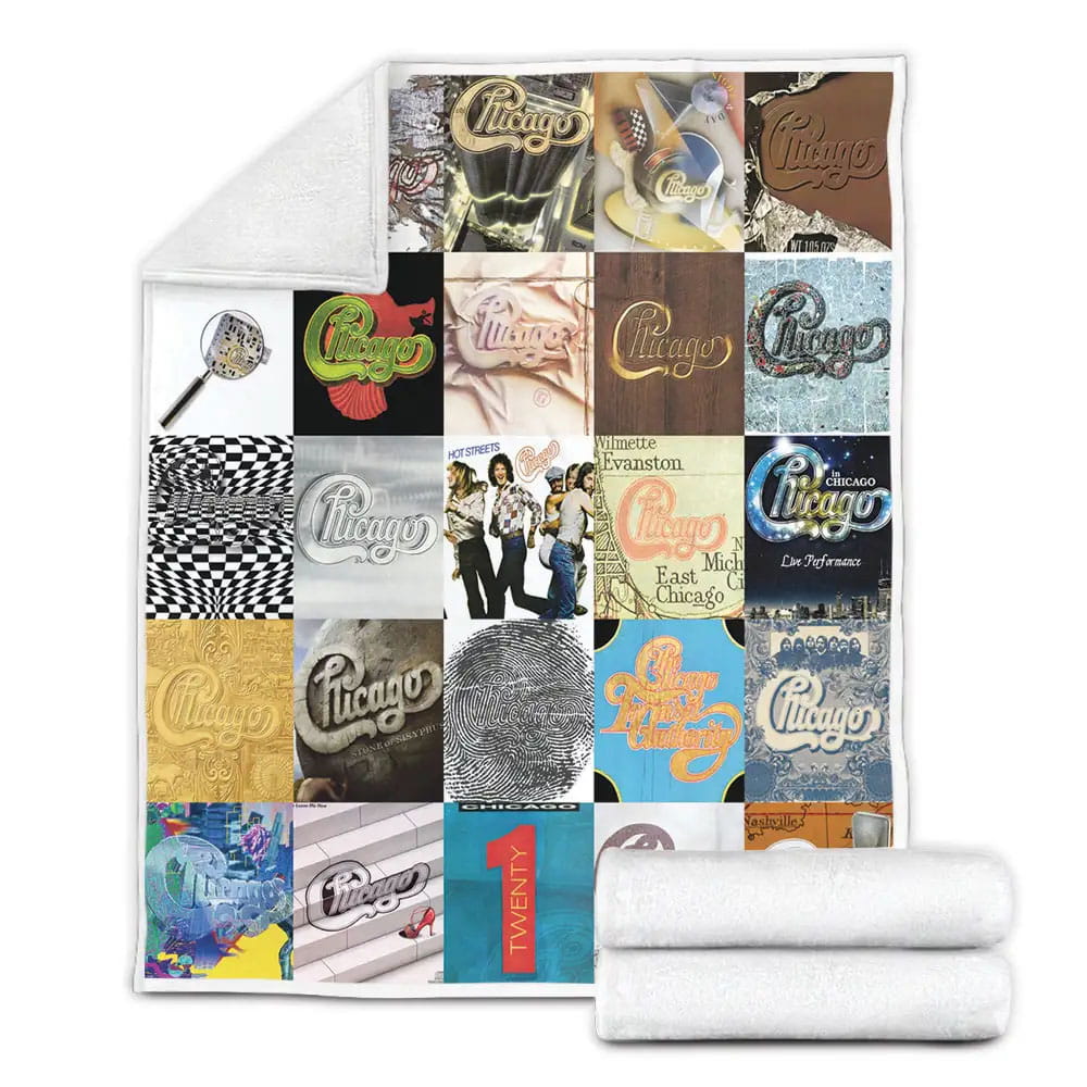 Chicago Band Albums Fleece Blanket Gift For Mothers Day Fathers Day