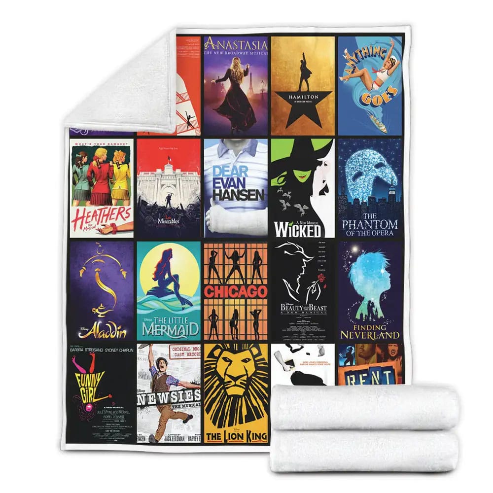 Broadway Movies Music Fleece Blanket Gift For Wife Husband Besties