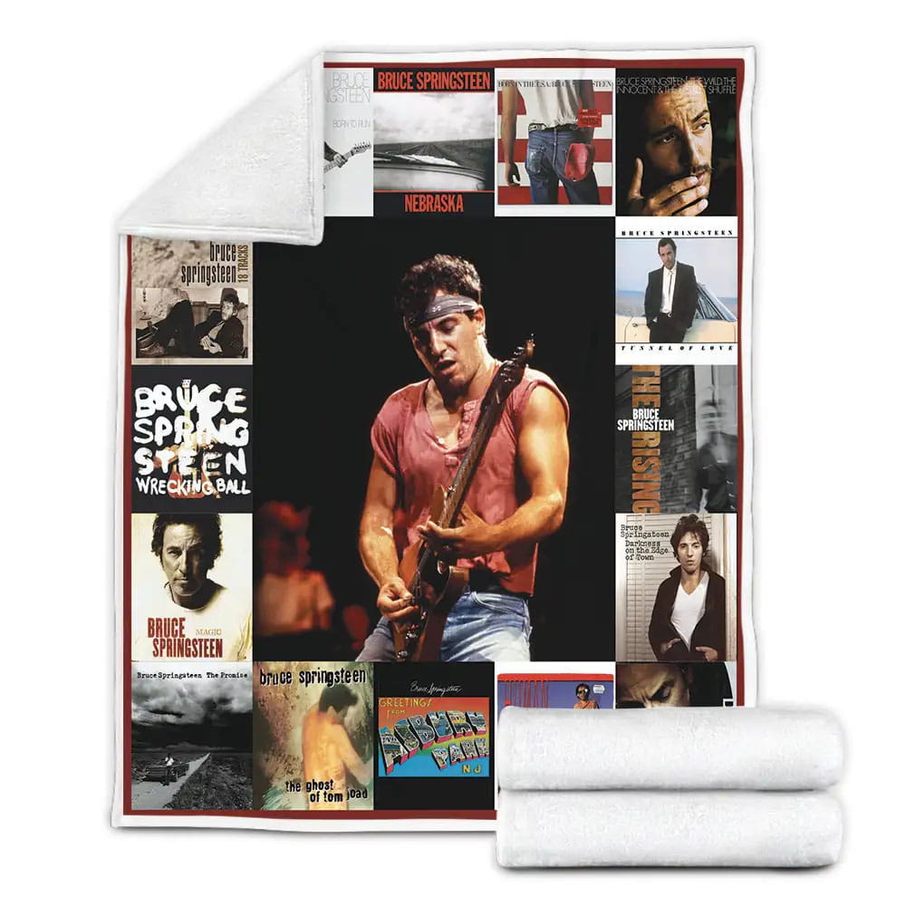Bruce Springsteen Fleece Blanket Gift For Birthday Halloween Christmas