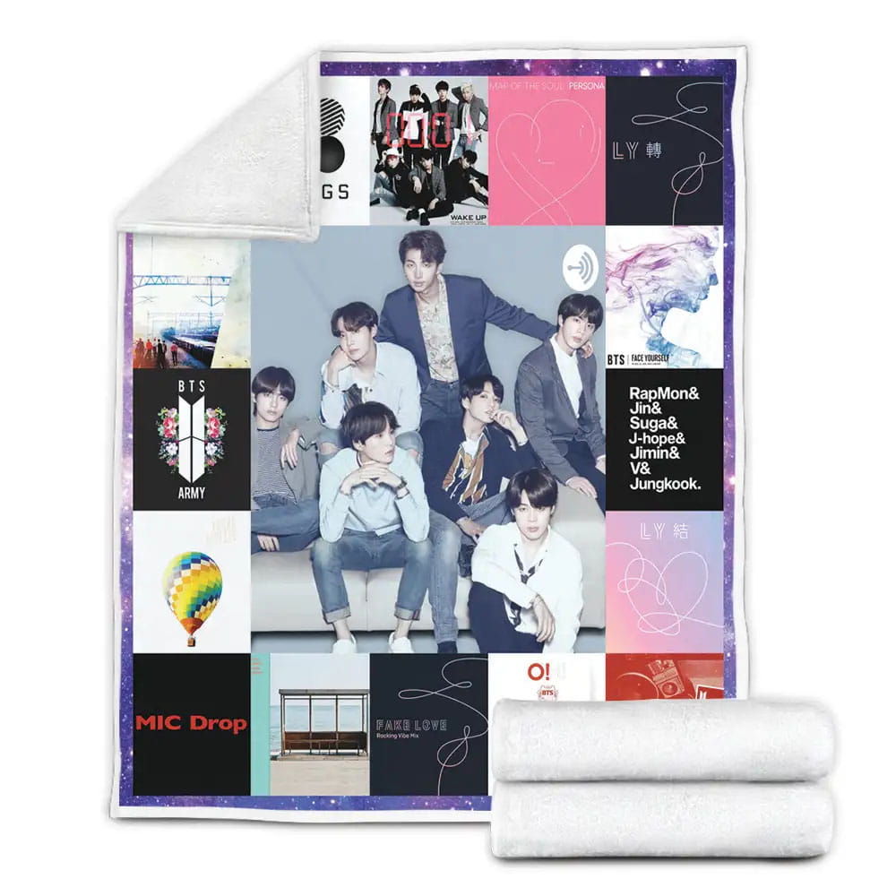 BTS Fleece Blanket Gift For Birthday Halloween Christmas