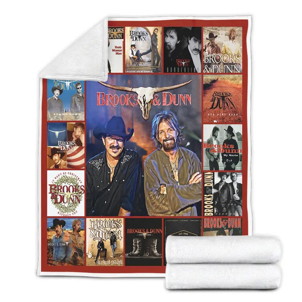 Brooks And Dunn Album Covers Fleece Blanket Gift For Wife Husband Besties
