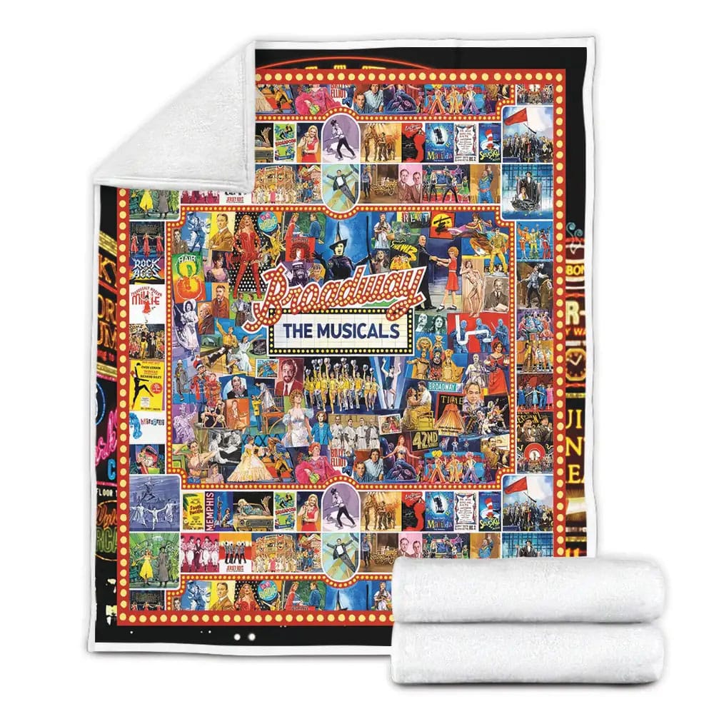 Broadway The Musical Fleece Blanket Gift For Mothers Day Fathers Day