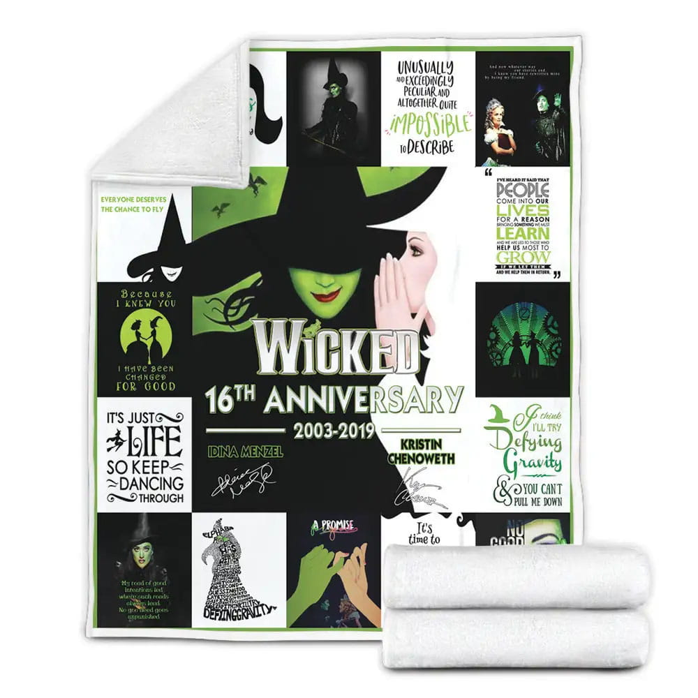 Broadway  Wicked The Musical 16th Anniversary Fleece Blanket Perfect 