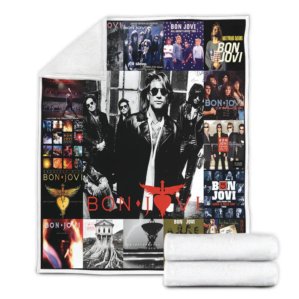 Bon Jovi Fleece Blanket Gift For Birthday Halloween Christmas