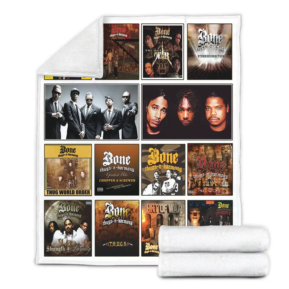 Bone Thugs-N-Harmony Album Covers Fleece Blanket Perfect 
