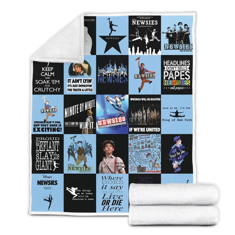Broadway  Newsies Musical Fleece Blanket Gift For Mothers Day Fathers Day