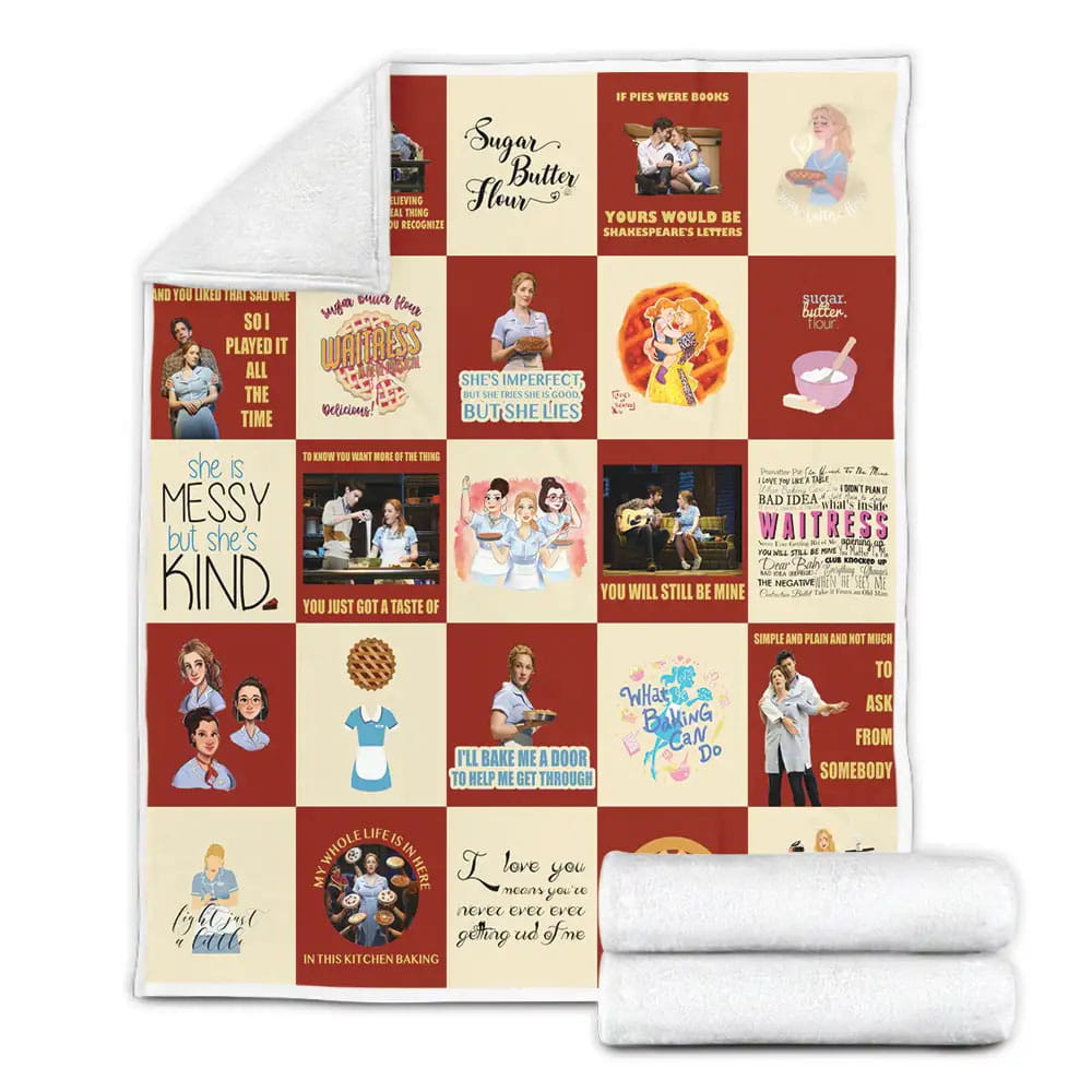 Broadway  Waitress musical Fleece Blanket Gift For Wife Husband Besties