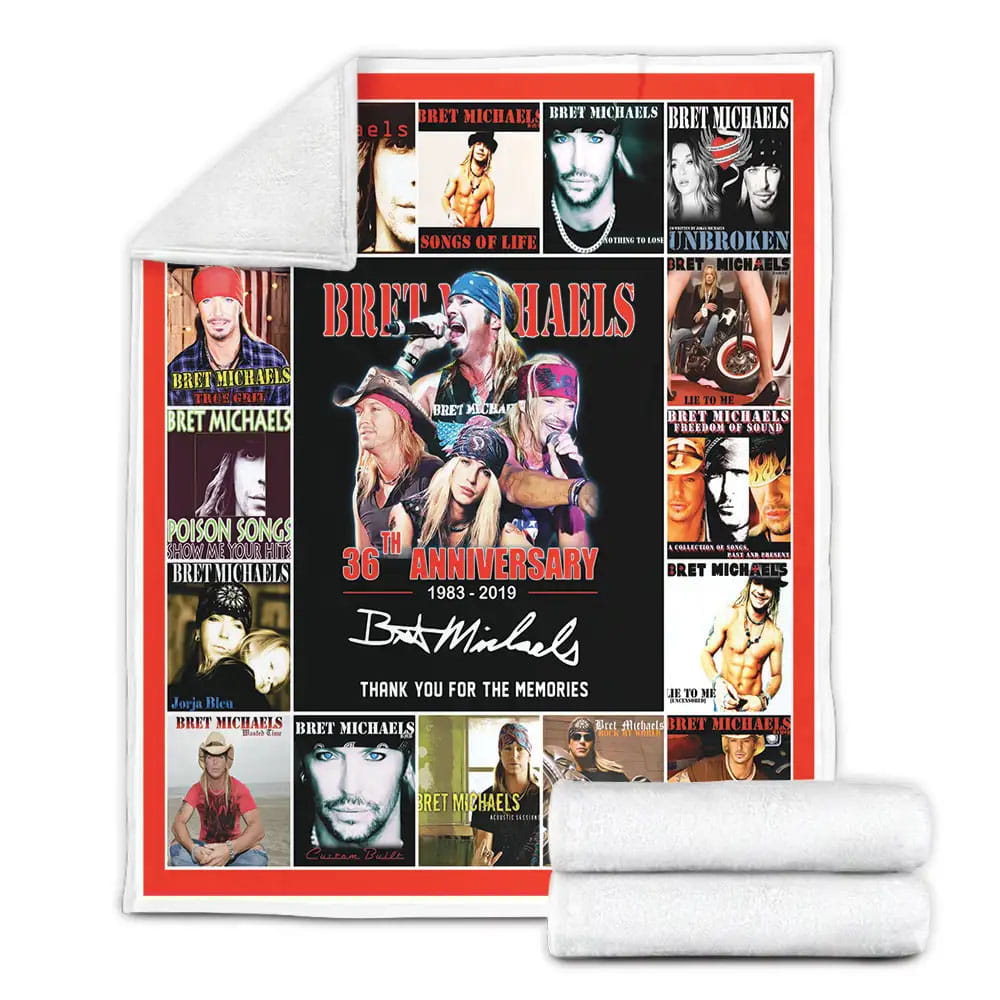 Bret Michaels Fleece Blanket Gift For Birthday Halloween Christmas