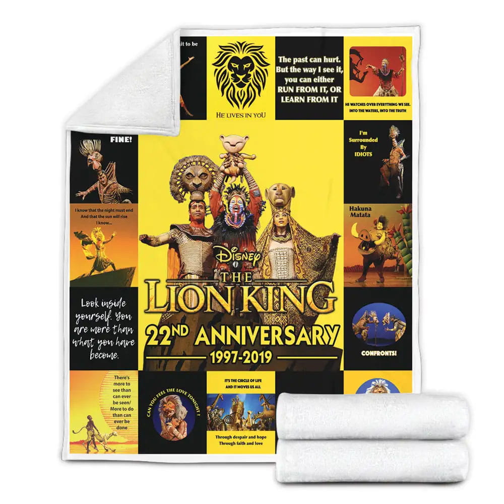 Broadway  The Lion King Musical 22nd Anniversary Fleece Blanket Gift For Birthday Halloween Christmas