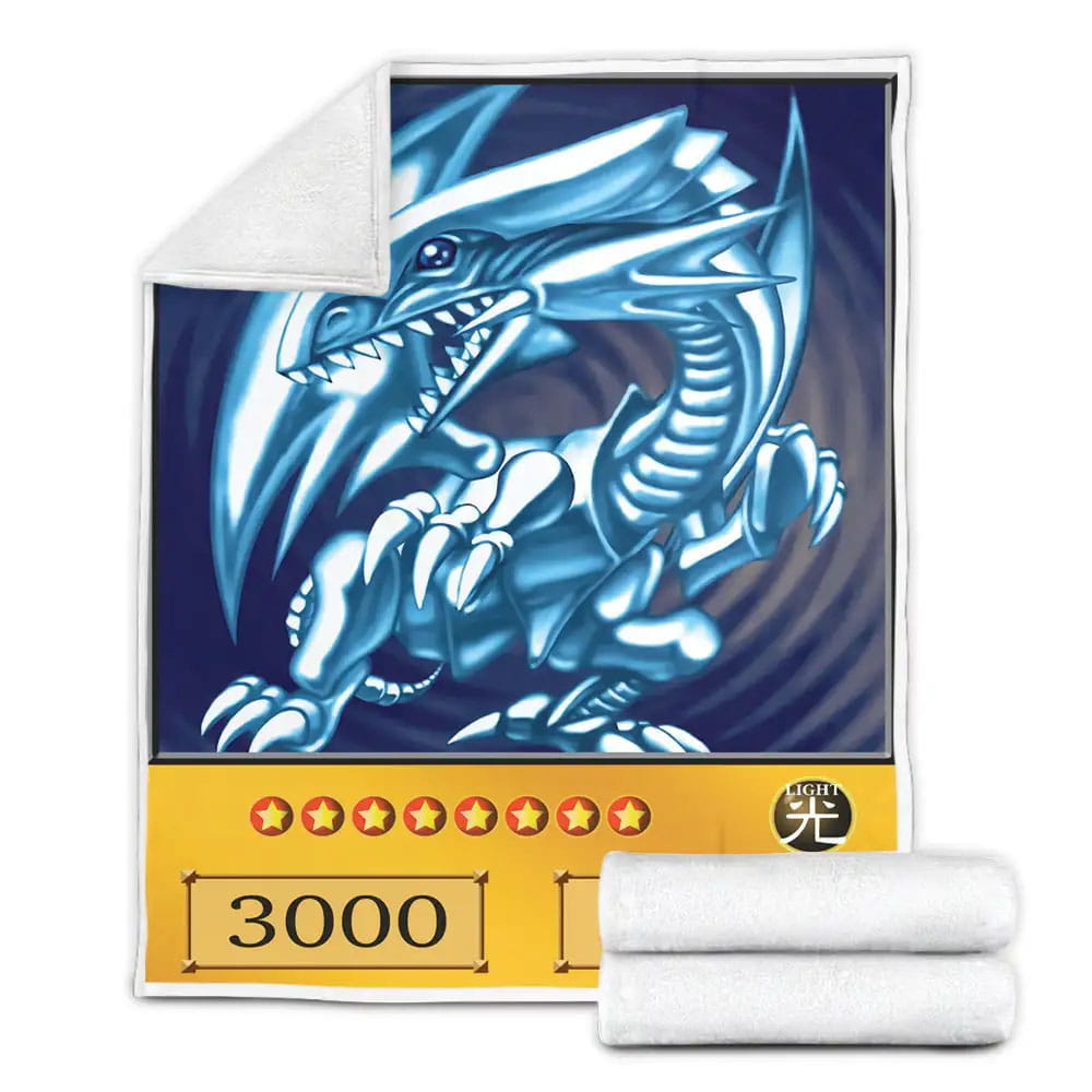 Blue Eyes White Dragon Fleece Blanket Gift For Wife Husband Besties