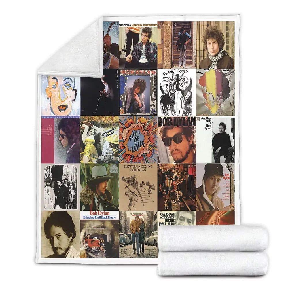 Bob Dylan Albums Fleece Blanket Gift For Mothers Day Fathers Day