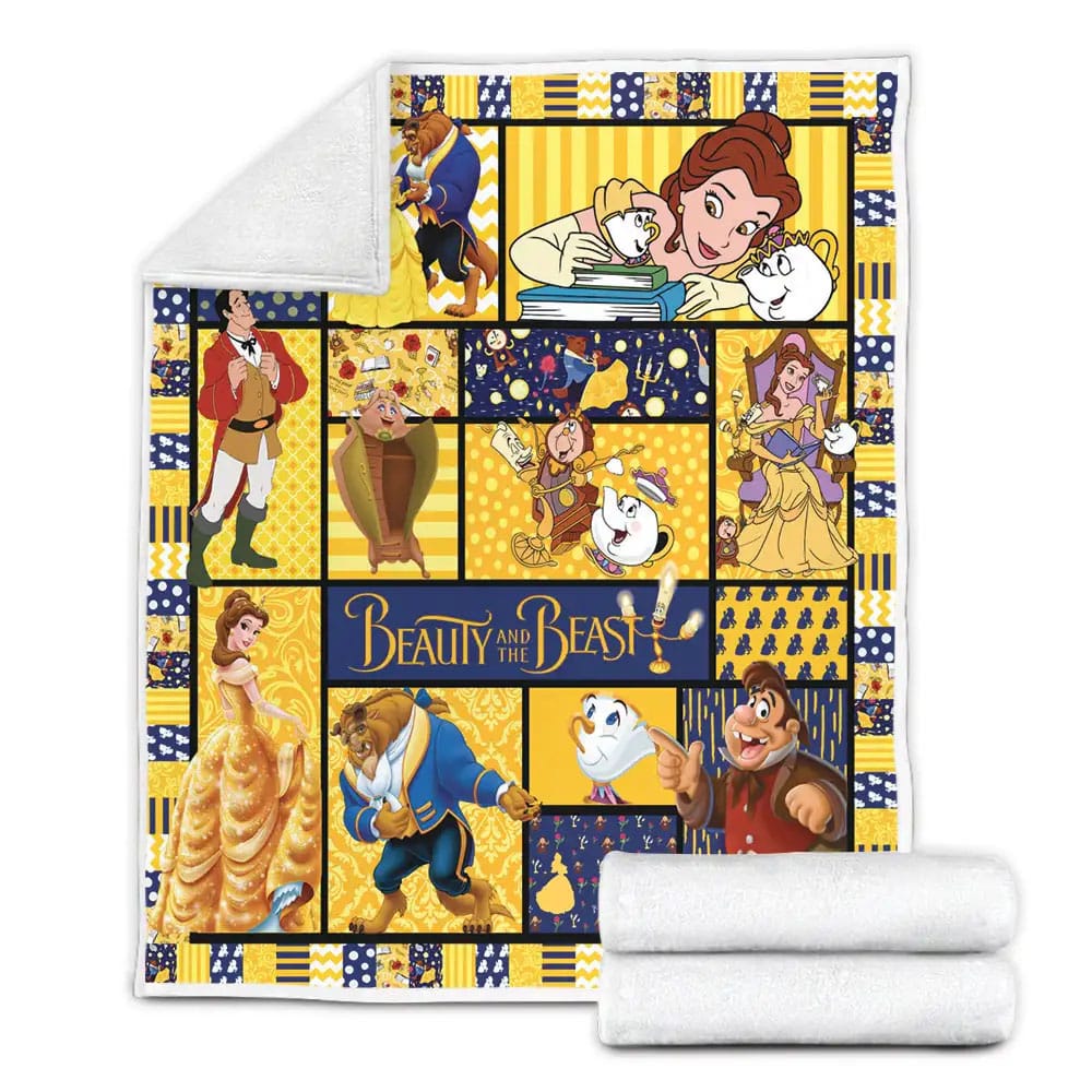 Beauty And The Beast 3d Fleece Blanket Gift For Wife Husband Besties