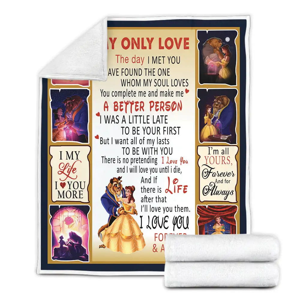 Beauty And The Beast My Love All Of My Lasts Fleece Blanket Perfect 
