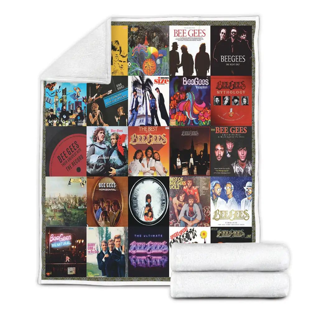 Bee Gees Albums Cover Poster Fleece Blanket Gift For Birthday Halloween Christmas