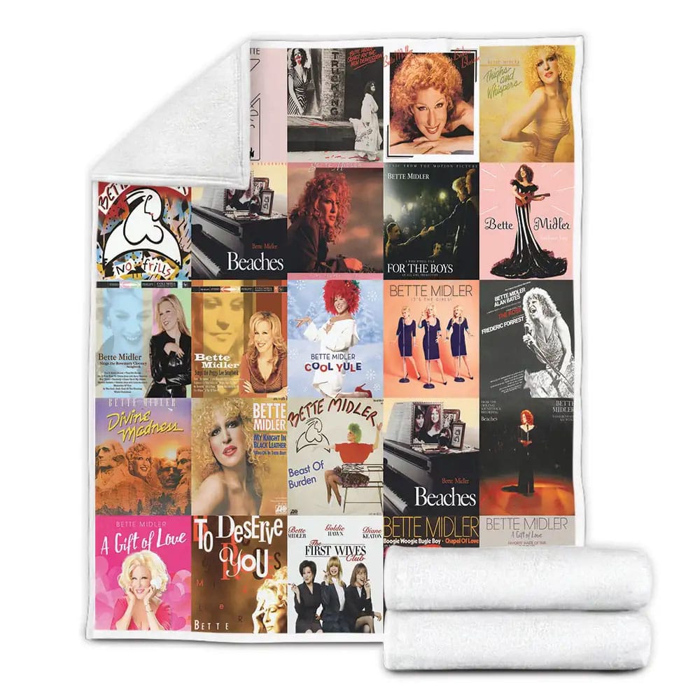 Bette Midler Album Covers Fleece Blanket Gift For Wife Husband Besties