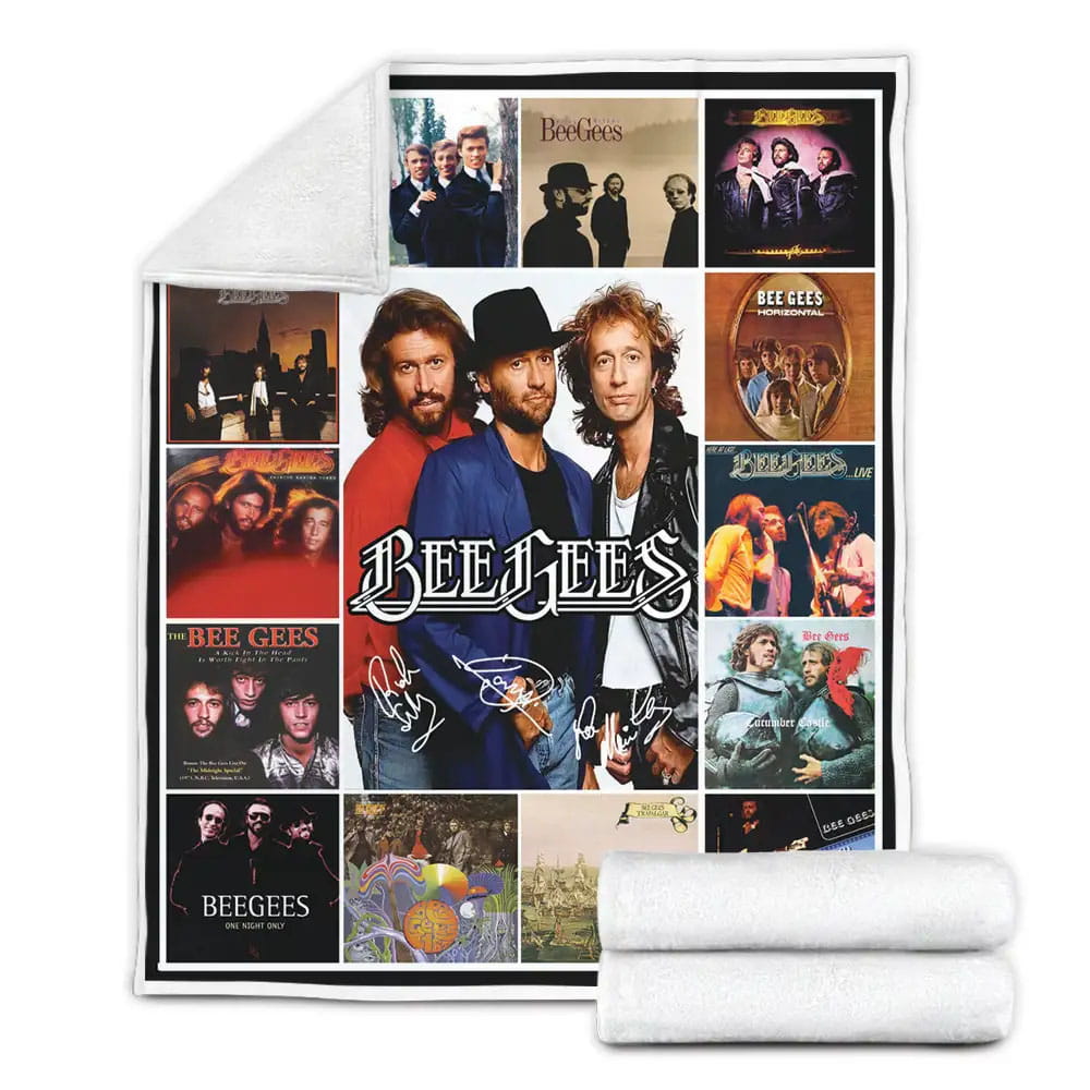 Bee Gees Band Fleece Blanket Gift For Wife Husband Besties