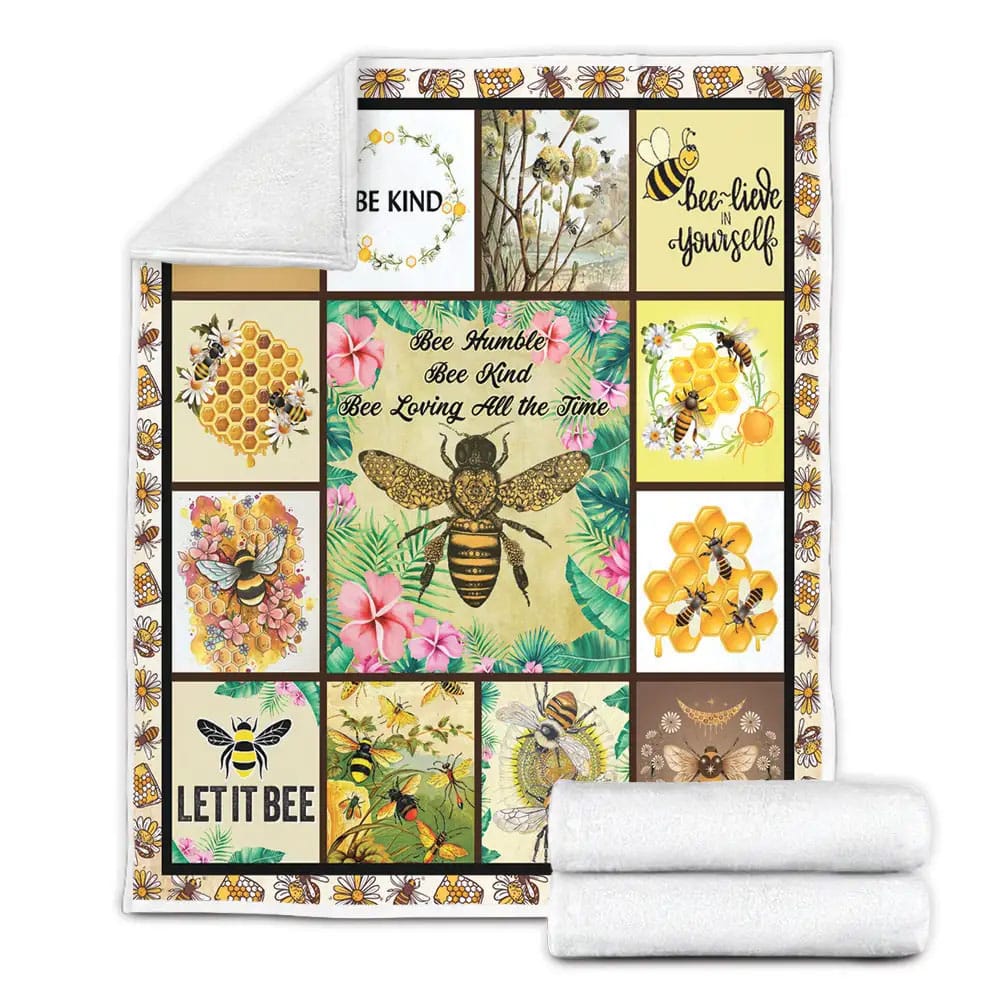 Bee Kind Fleece Blanket Gift For Mothers Day Fathers Day