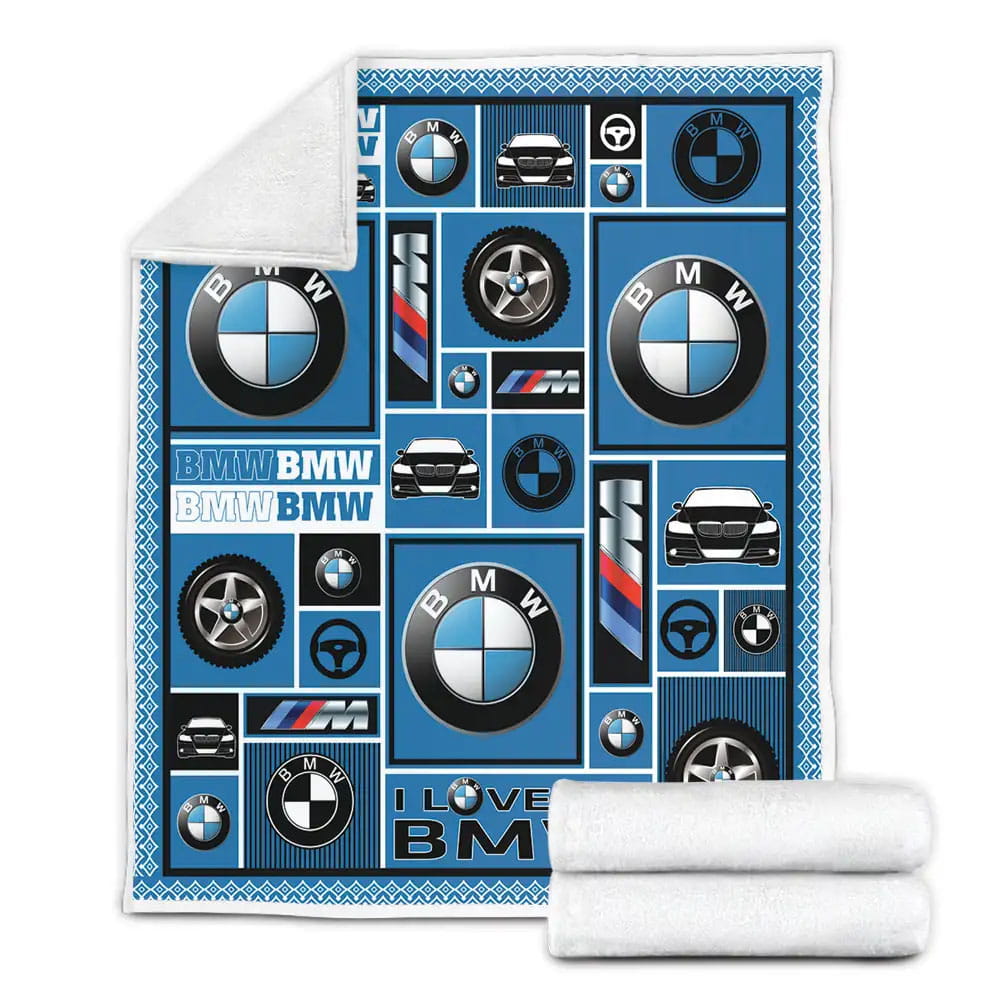 B-M-W Fleece Blanket Gift For Wife Husband Besties