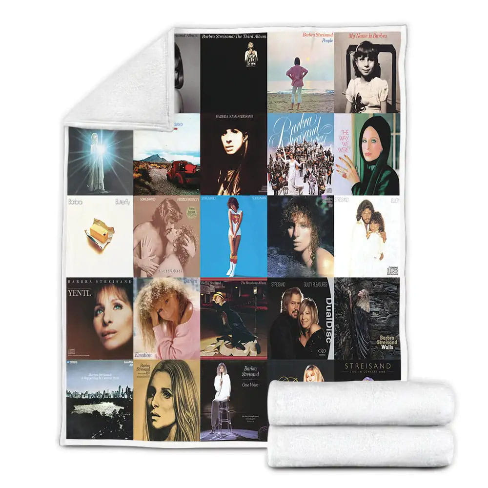 Barbra Streisand Style 3 Album Covers Fleece Blanket Perfect 