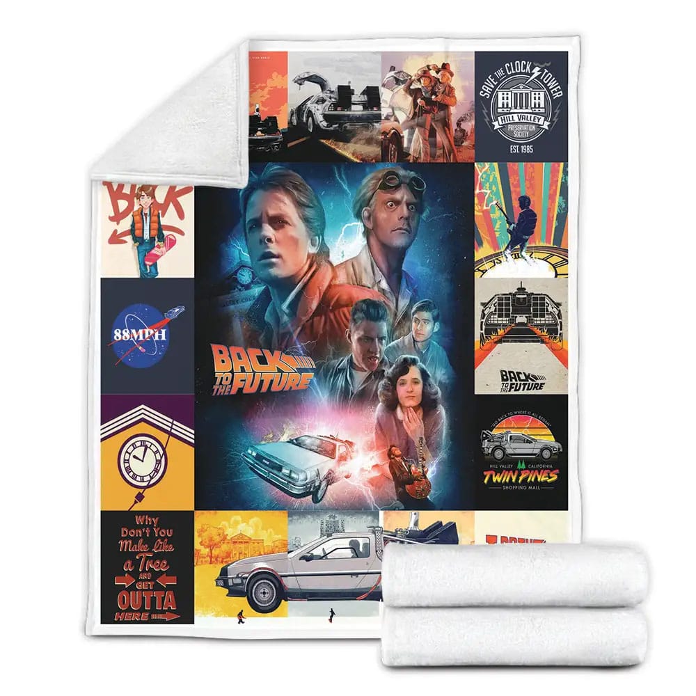Back To The Future Poster Fleece Blanket Gift For Mothers Day Fathers Day