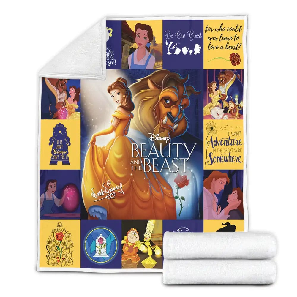 Beauty And The Beast Fleece Blanket Gift For Mothers Day Fathers Day