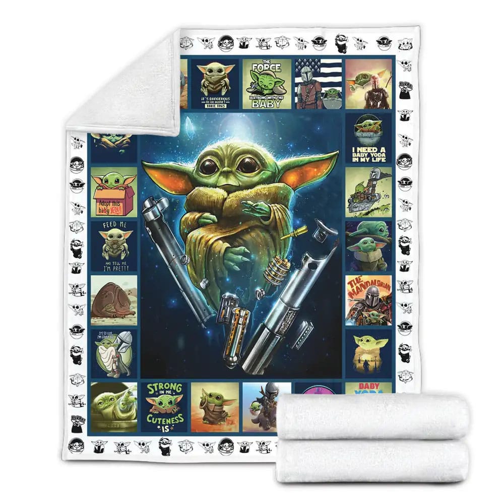 Baby Yoda Star Wars Fleece Blanket Gift For Wife Husband Besties
