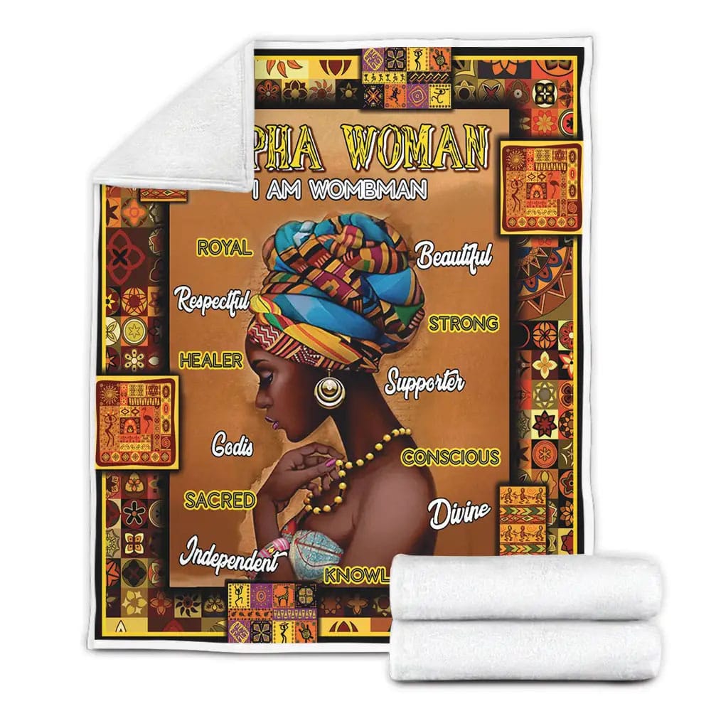 Alpha Woman Proud African Fleece Blanket Perfect 