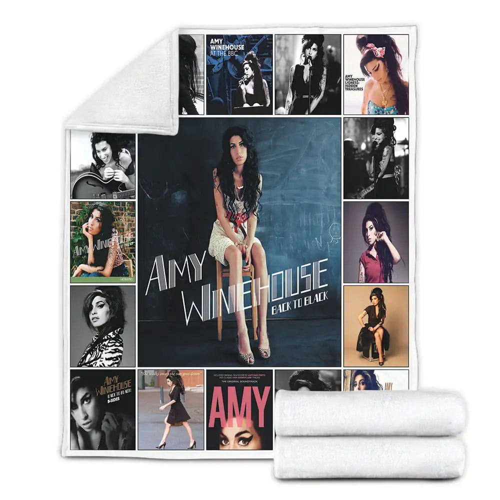 Amy Winehouse Fleece Blanket Gift For Mothers Day Fathers Day