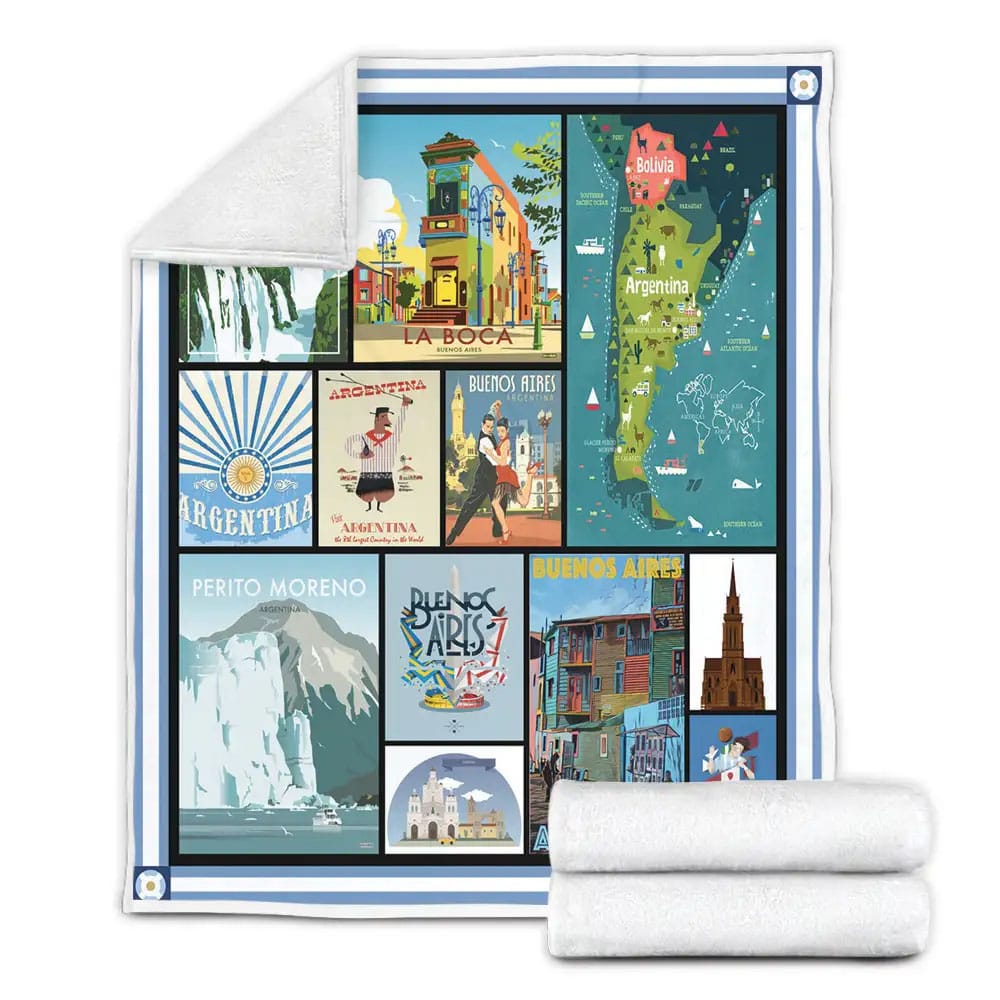 Argentina Fleece Blanket Gift For Birthday Halloween Christmas