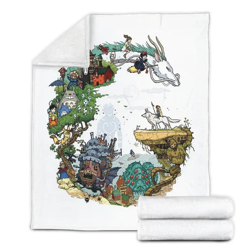 Anime Studio Ghibli Fleece Blanket Gift For Wife Husband Besties