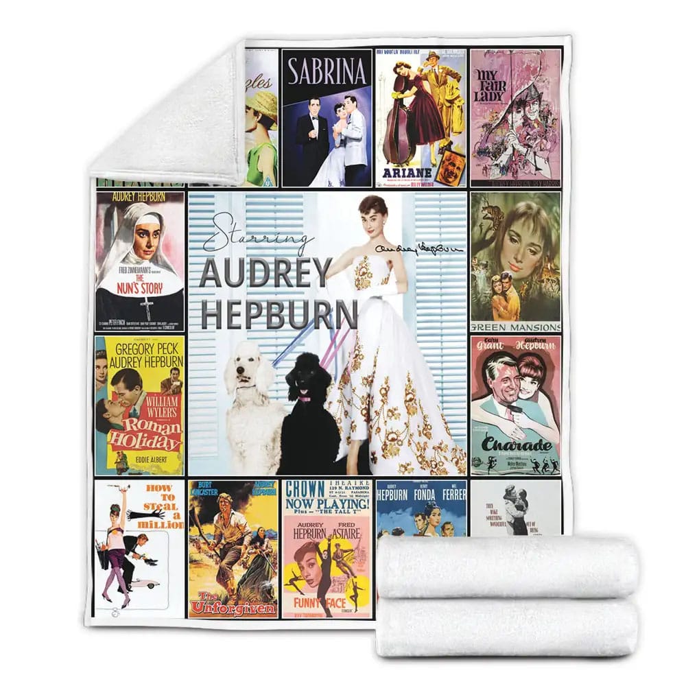 Audrey Hepburn Fleece Blanket Gift For Mothers Day Fathers Day