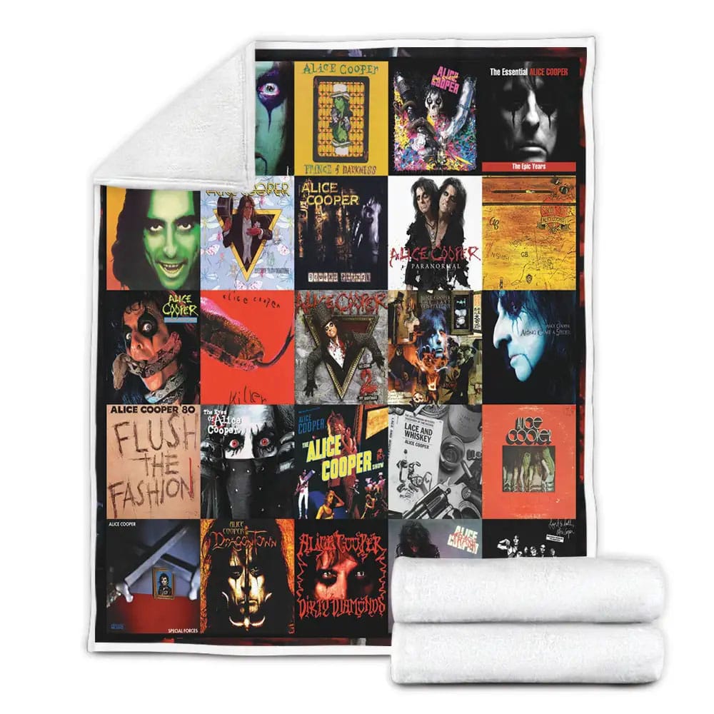 Alice Cooper Albums Cover Poster Fleece Blanket Gift For Wife Husband Besties
