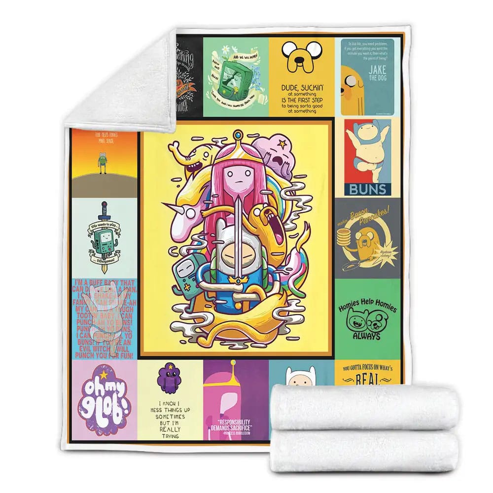 Adventure Time Quotes Fleece Blanket Gift For Birthday Halloween Christmas