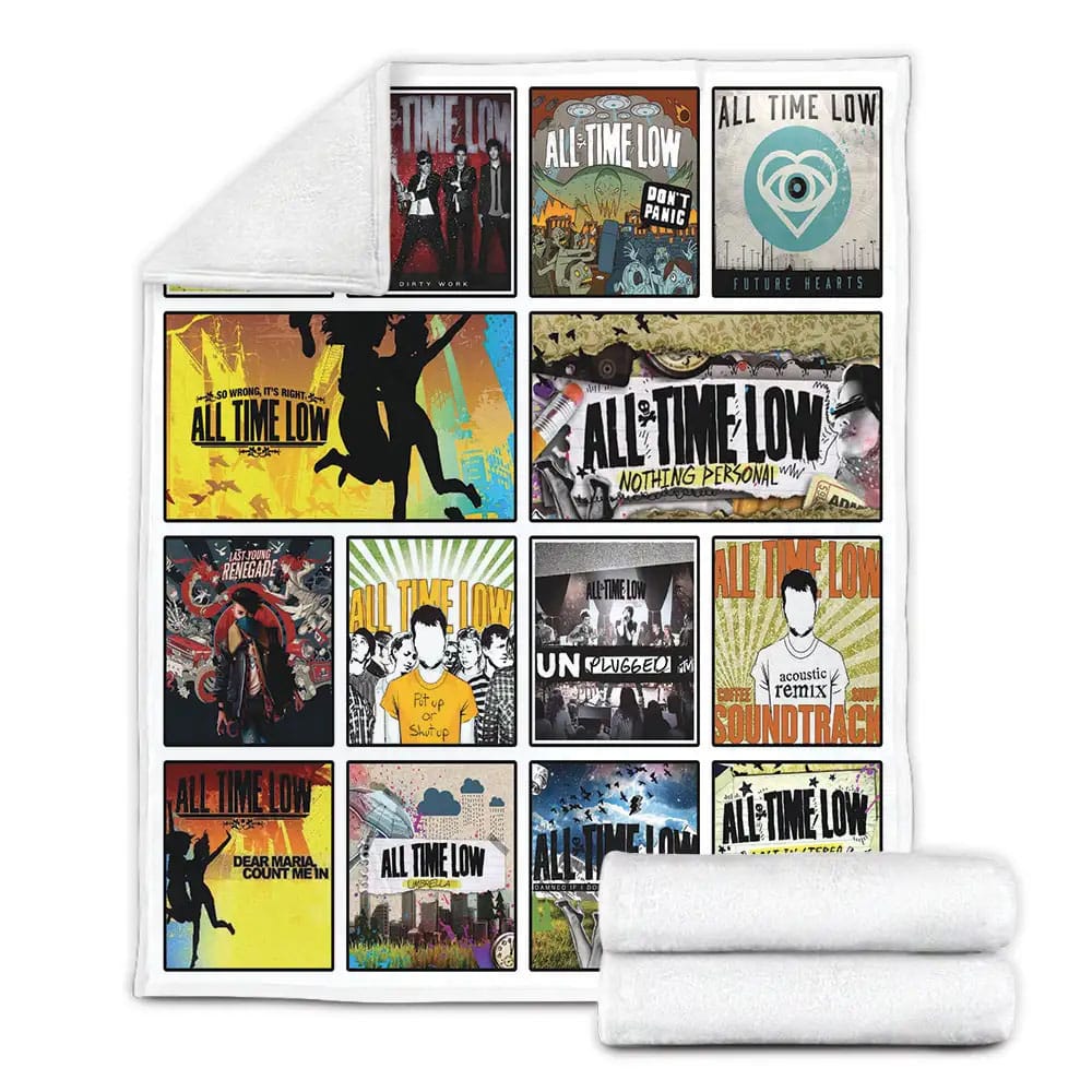 All Time Low Album Covers Fleece Blanket Gift For Birthday Halloween Christmas