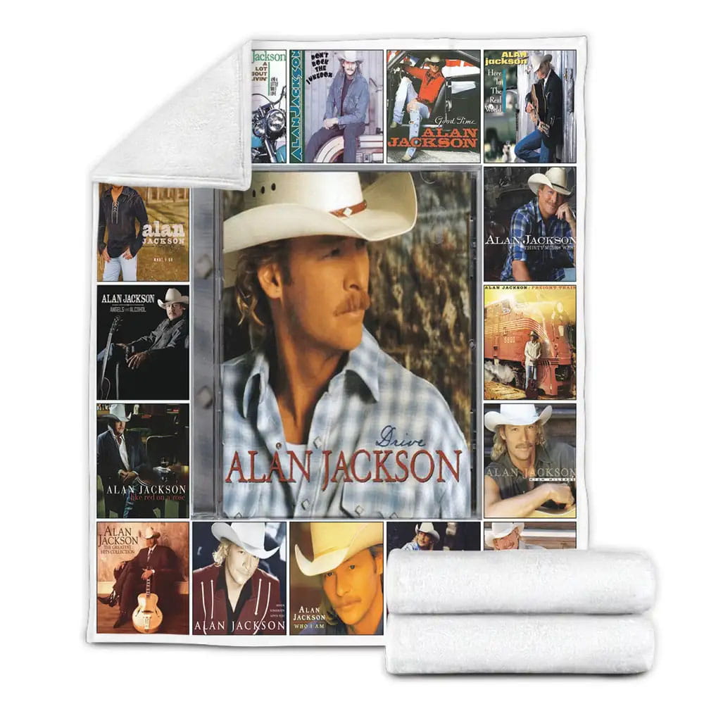 Alan Jackson Fleece Blanket Gift For Wife Husband Besties