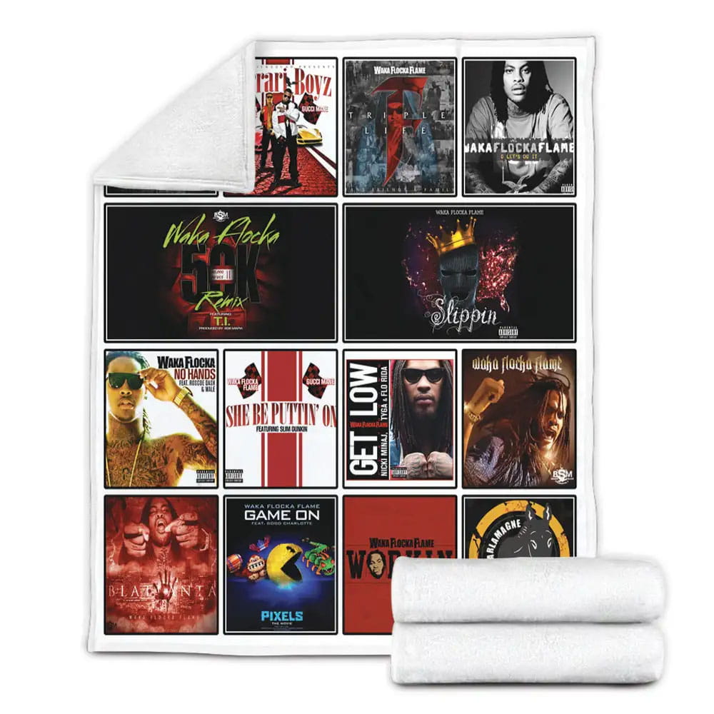 Waka Flocka Flame Album Covers Fleece Blanket Gift For Wife Husband