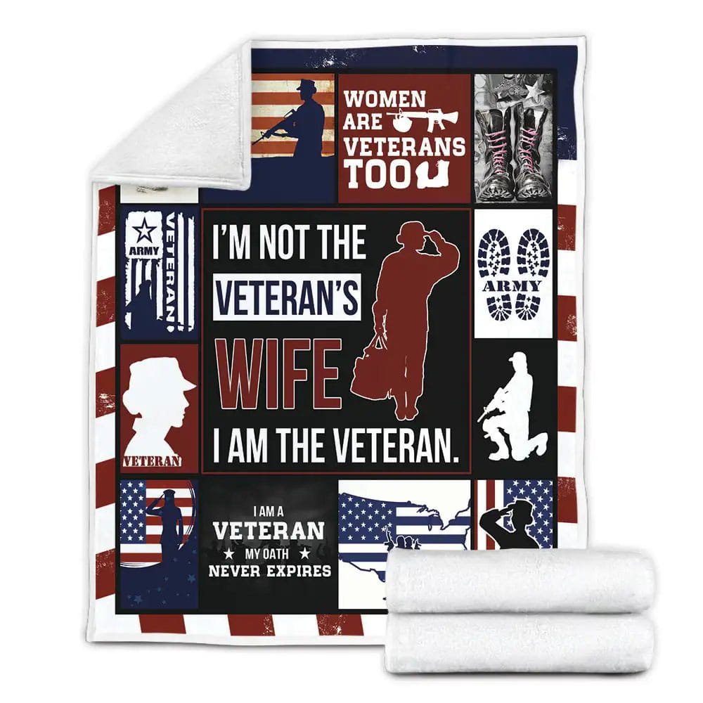Us Veteran Women Are Veterans Too Fleece Blanket Gift For Birthday Halloween Christmas