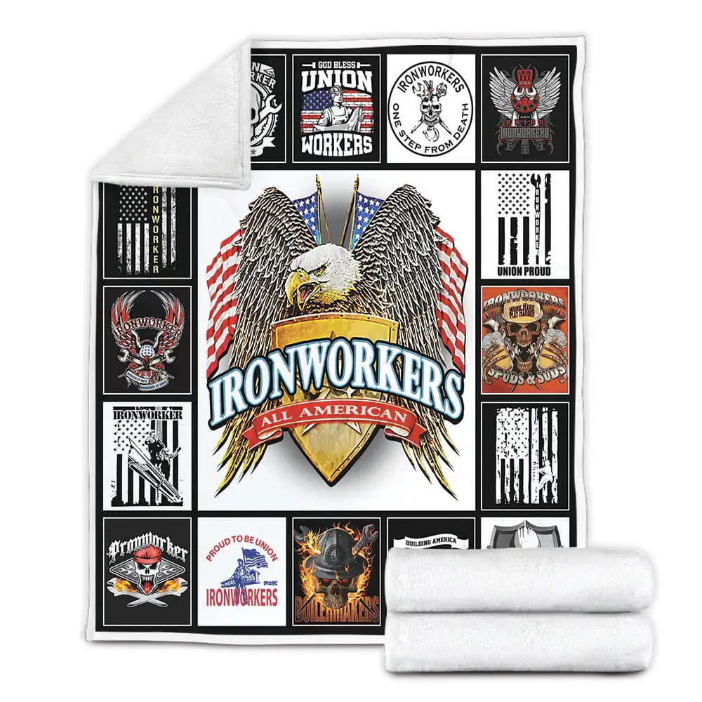 Union Ironworkers Fleece Blanket 
