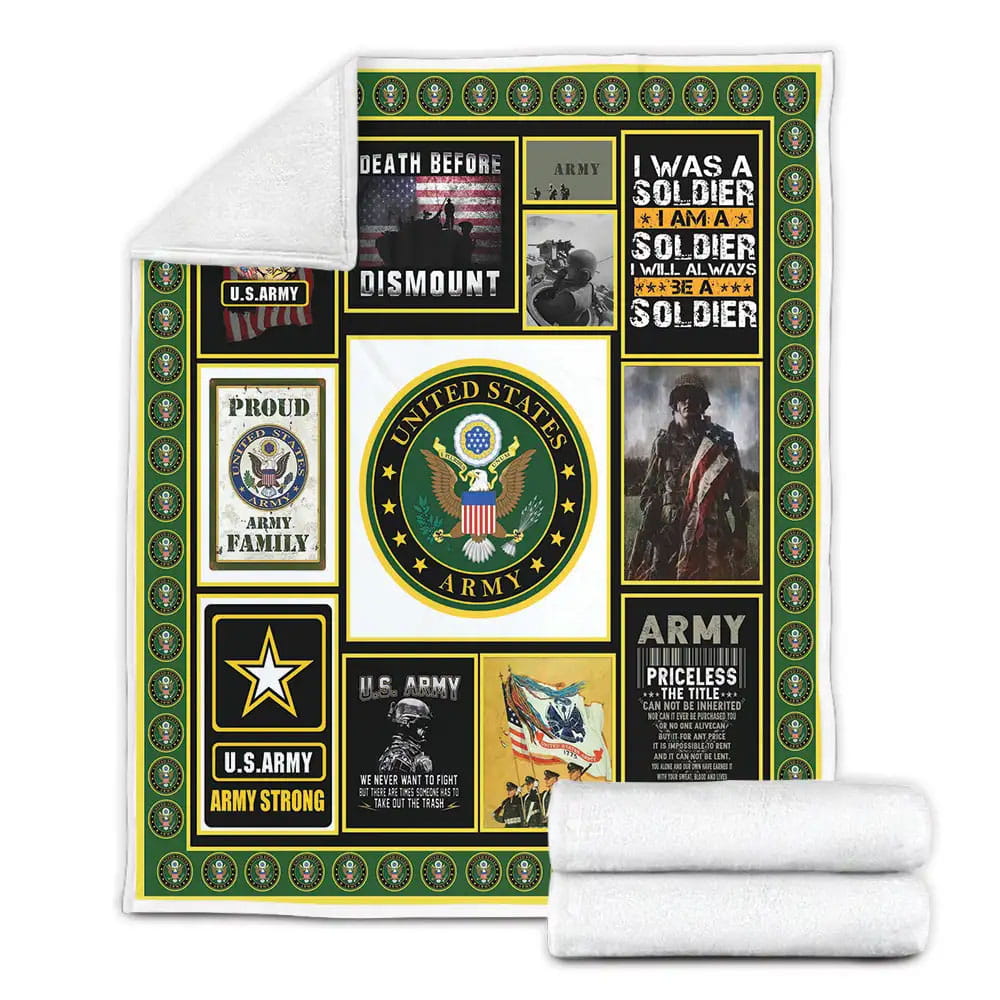 US Army Fleece Blanket Gift For Birthday Halloween Christmas